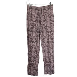 Cynthia Rowley Pull On Lounge Pants Flare Moroccan Print Stretch Womens Small